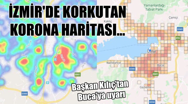 İzmir'de korkutan korona haritası