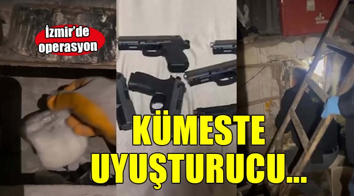 İzmir'de kümeste silah ve uyuşturucu ele geçirildi