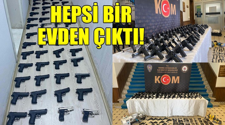 İzmir'de o evden 76 tabanca çıktı