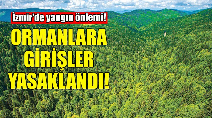 İzmir'de ormanlara girişler yasaklandı!