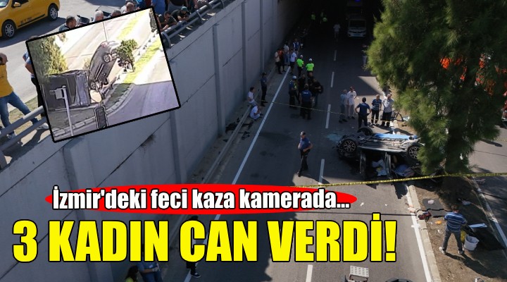 İzmir'de otomobil alt geçide uçtu: 3 ölü!