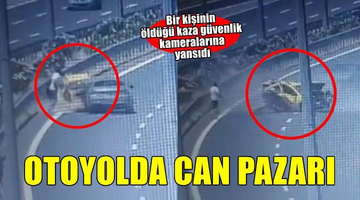 İzmir'de otomobilin otoyolda taksiye çarpması sonucu 1 kişi öldü