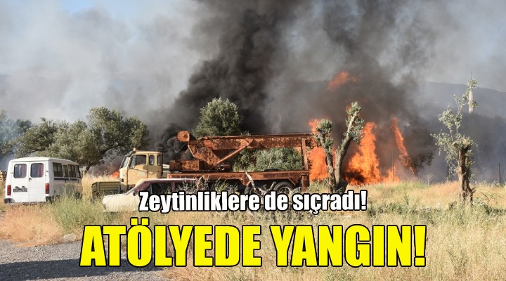 İzmir'de palet imalathanesinde yangın!