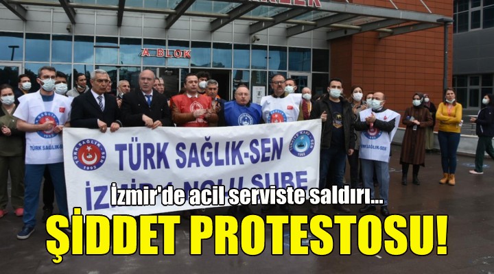 İzmir'de sağlıkçılardan şiddet protestosu!