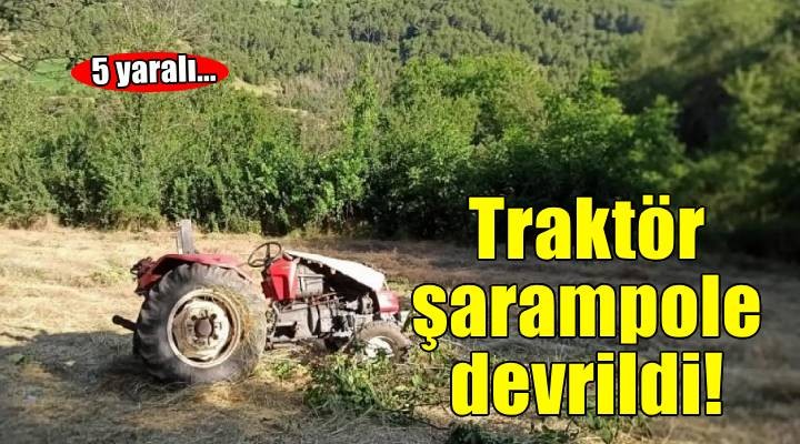 İzmir'de şarampole devrilen traktördeki 5 kişi yaralandı