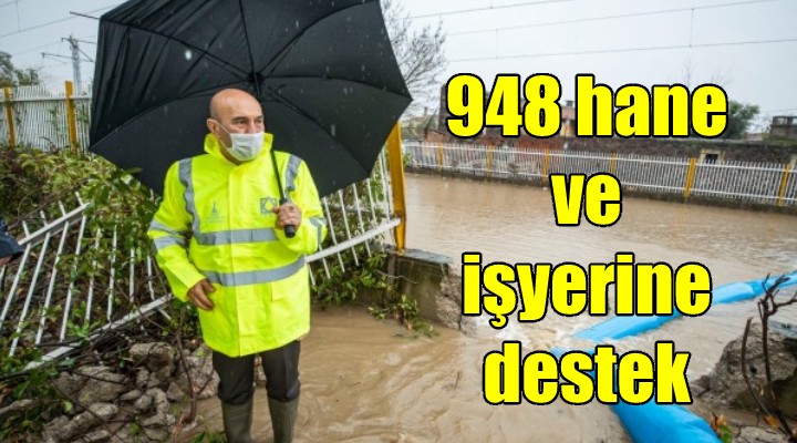 İzmir'de selden zarar gören 948 hane ve işyerine destek!
