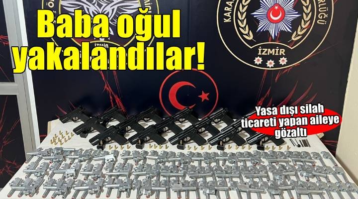 İzmir'de silah kaçakçılığı operasyonunda baba ve 2 oğlu yakalandı