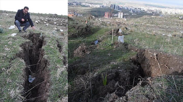 İzmir'de şok görüntüler... Yer yarıldı!