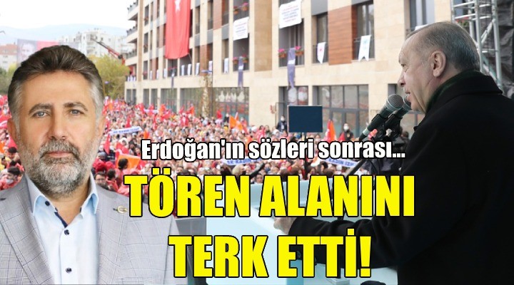 İzmir'de tören krizi... Erdoğan'ın o sözleri sonrası Başkan Sandal tören alanını terk etti!