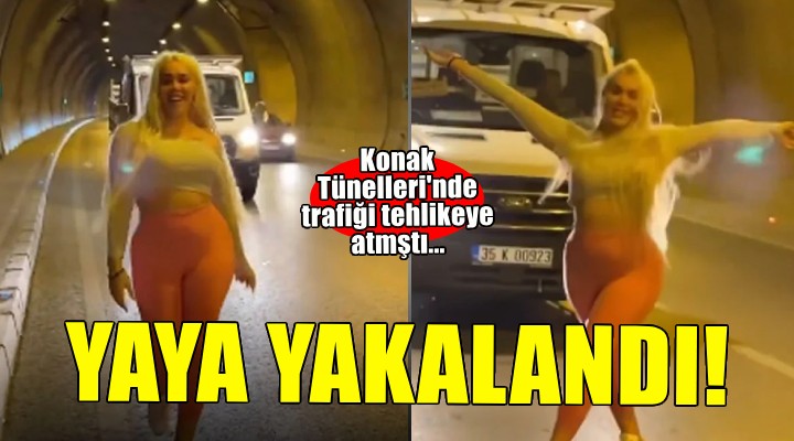 İzmir'de tünelde trafiği tehlikeye düşüren yaya yakalandı