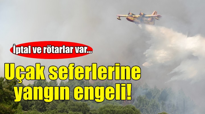 İzmir'de uçak seferlerine yangın engeli!