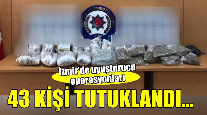 İzmir'de uyuşturucu operasyonları: 43 kişi tutuklandı!