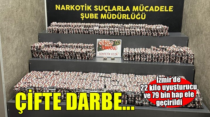 İzmir'de uyuşturucu operasyonları: Kilolarca esrar ve on binlerce hap ele geçirildi