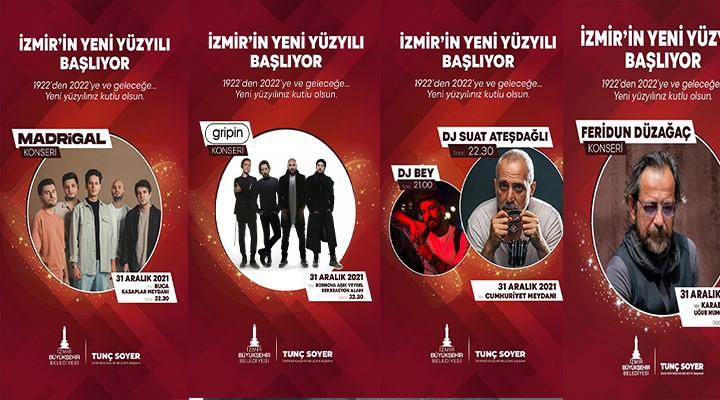İzmir'de yılbaşı gecesi dört ilçede konser