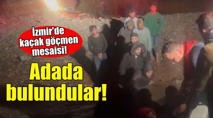 İzmir'deki adada 17 kaçak göçmen yakalandı!