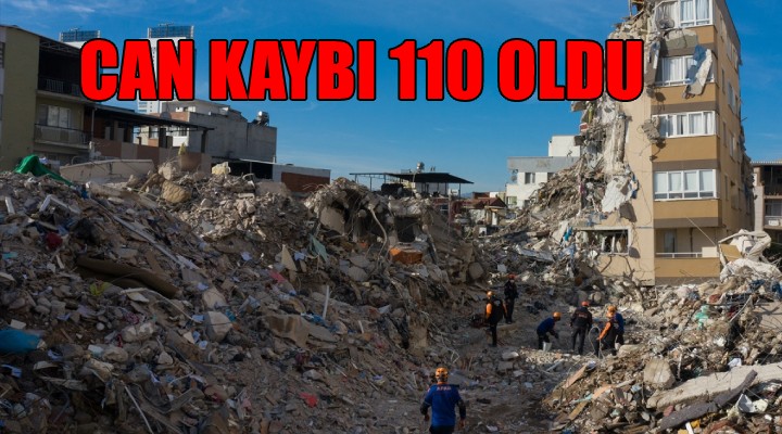 İzmir'deki depremde can kaybı 110'a yükseldi