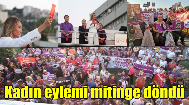 İzmir'deki kadın eylemi mitinge döndü