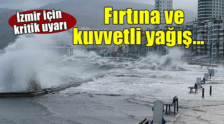 İzmir'e fırtına ve kuvvetli yağış uyarısı...