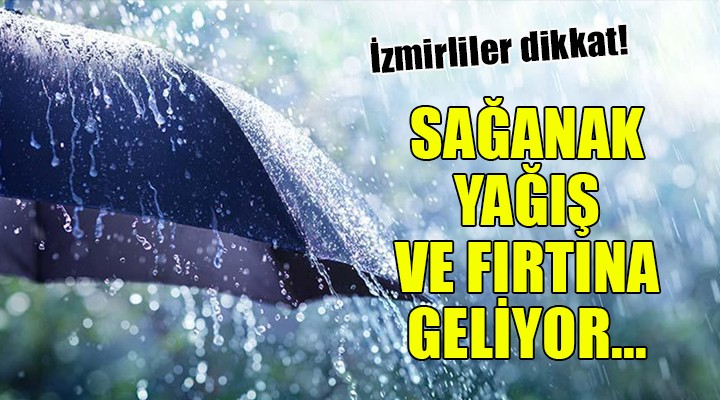 İzmir'e sağanak yağış ve fırtına uyarısı...