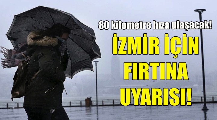 İzmir için fırtına uyarısı!