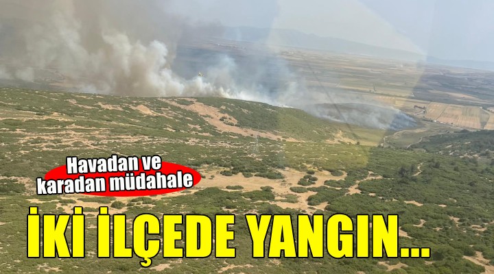 İzmir'in iki ilçesinde orman yangını...