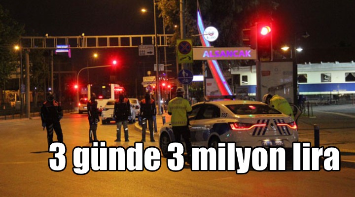 İzmir'de 3 günde 3 milyon ceza
