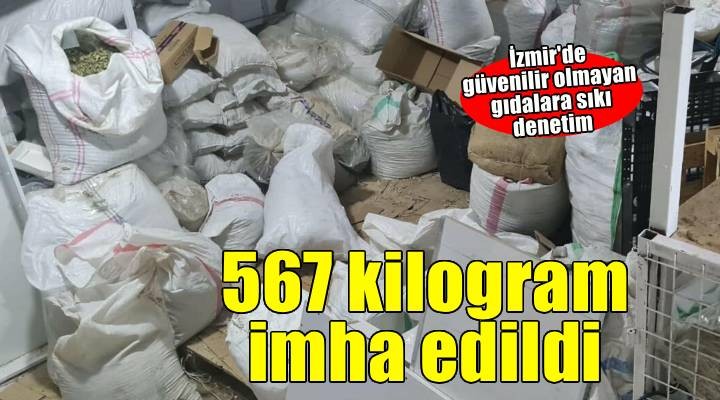 İzmir'de güvenilir olmayan 567 kilogram gıda imha edildi