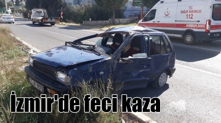 İzmir'de hafriyat kamyonu ile otomobil çarpıştı