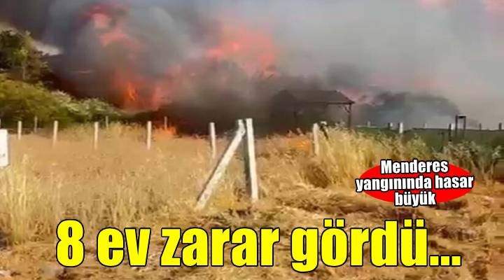 İzmir'de tarım arazisindeki yangında 8 ev zarar gördü