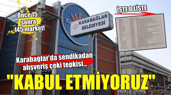 Karabağlar'da sendikadan alışveriş çeki tepkisi... KABUL ETMİYORUZ!