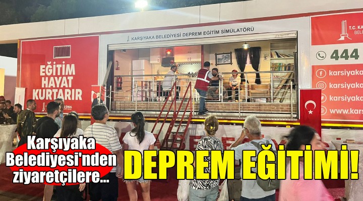 Karşıyaka Belediyesi'nden fuar ziyaretçilerine deprem eğitimi!