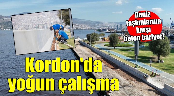 Kordon’da deniz taşkınlarını önlemek için beton bariyer...