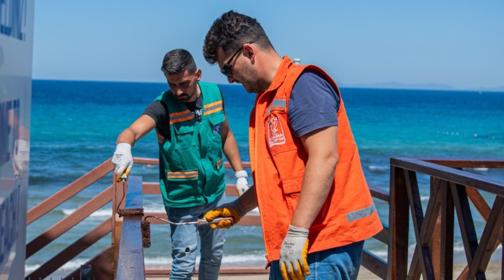 Kuşadası plajlarında bakım onarım seferberliği!