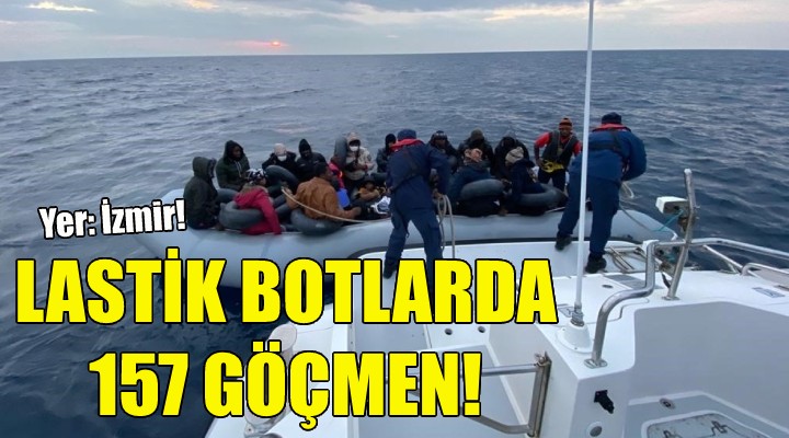 Lastik botlarda 157 göçmen!
