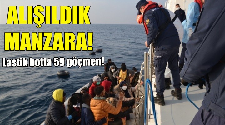 Lastik botta 59 göçmen!
