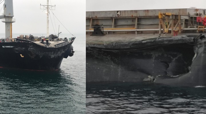 Marmara Denizi'nde iki gemi çarpıştı!