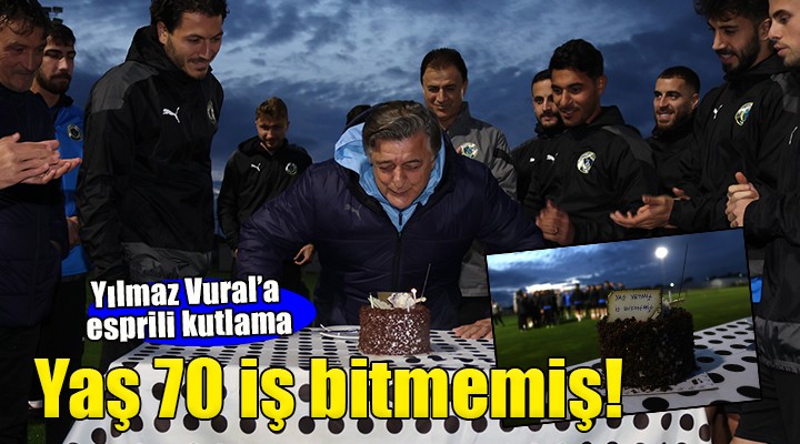 Menemen FK'da Yılmaz Vural'a esprili kutlama