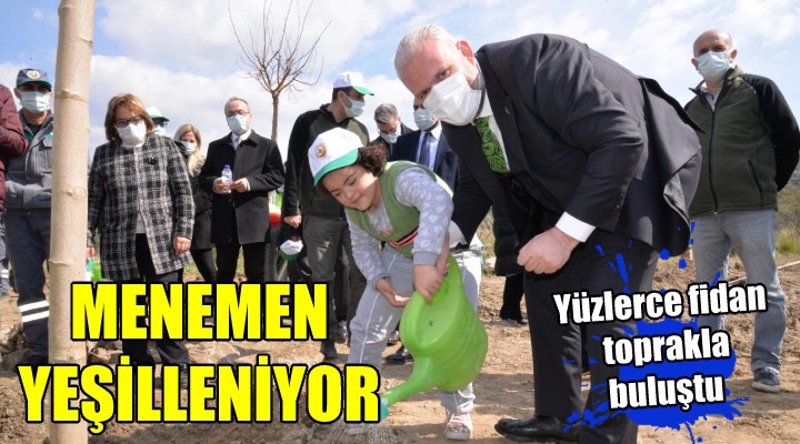 Menemen yeşilleniyor... Yüzlerce fidan toprakla buluştu