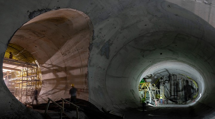 Metro tüneli Narlıdere İstasyonu'nda