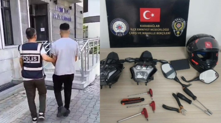 Motosiklet hırsızı suçüstü yakalandı