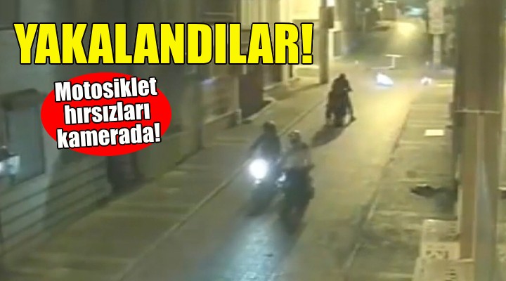 Motosiklet hırsızları kamerada... Yakalandılar!