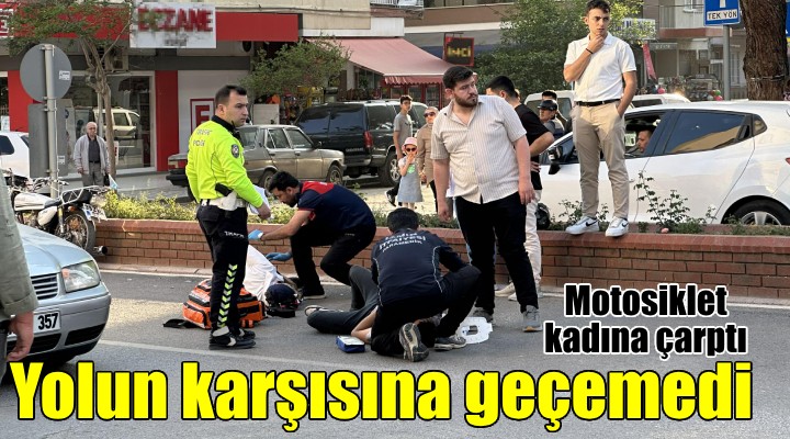 Motosikletin çarptığı kadın ile sürücü yaralandı