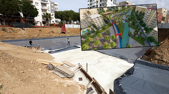 Narlıdere Pir Sultan Abdal Parkı'nda zemin iyileştirme çalışması