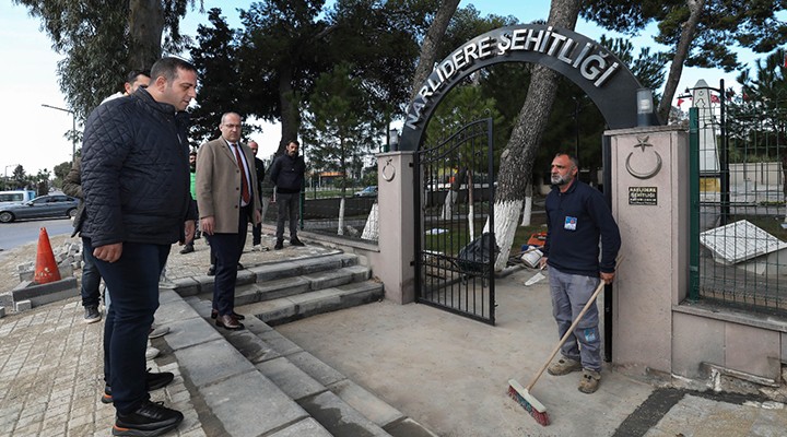 Narlıdere Şehitliği'nde bakım ve onarım...