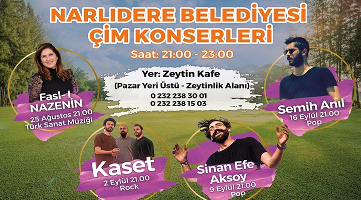 Narlıdere'de çim konserleri başlıyor