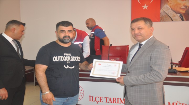 Ödemiş'teki yangınında hayvanları tahliye eden nakliyecilere teşekkür belgesi