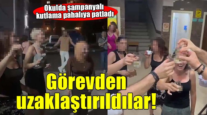 Okulda şampanyalı kutlamaya soruşturma... 10 eğitimci görevden uzaklaştırıldı!