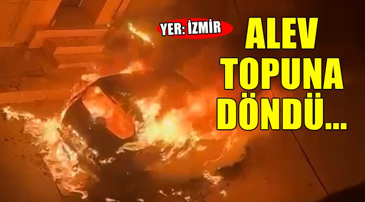 Park halindeki otomobil alev topuna döndü
