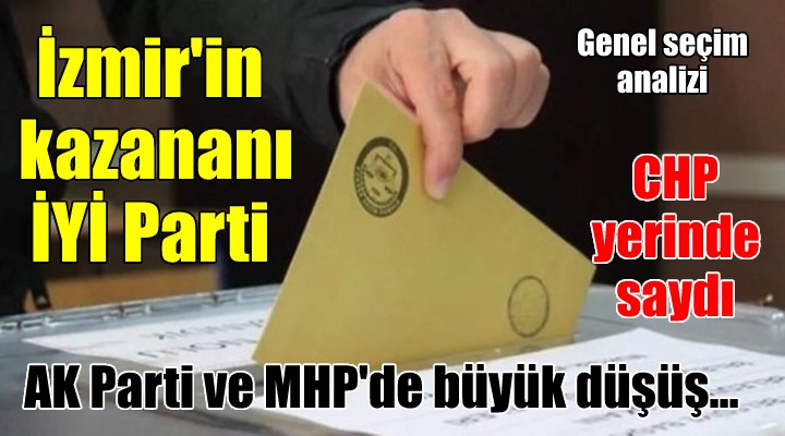 Partilerde İzmir'in kazananı İYİ Parti... AK Parti ve MHP'de büyük düşüş... CHP yerinde saydı...