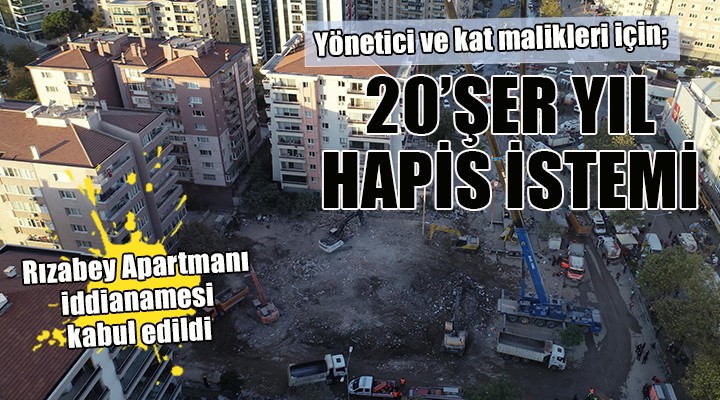 Rızabey Apartmanı iddianamesi kabul edildi... 9 sanık için 20'şer yıl hapis istemi!